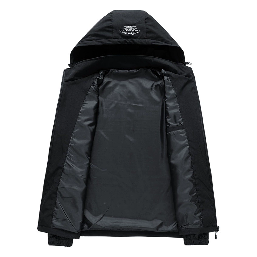 Осенне-зимняя куртка Мужская куртка Съемная верхняя одежда с капюшоном Ветрозащитная утепленная куртка на флисовой подкладке для пар