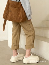 毛毛厚底棉拖鞋男女包跟秋冬新款防滑加绒保暖防水增高月子雪地靴