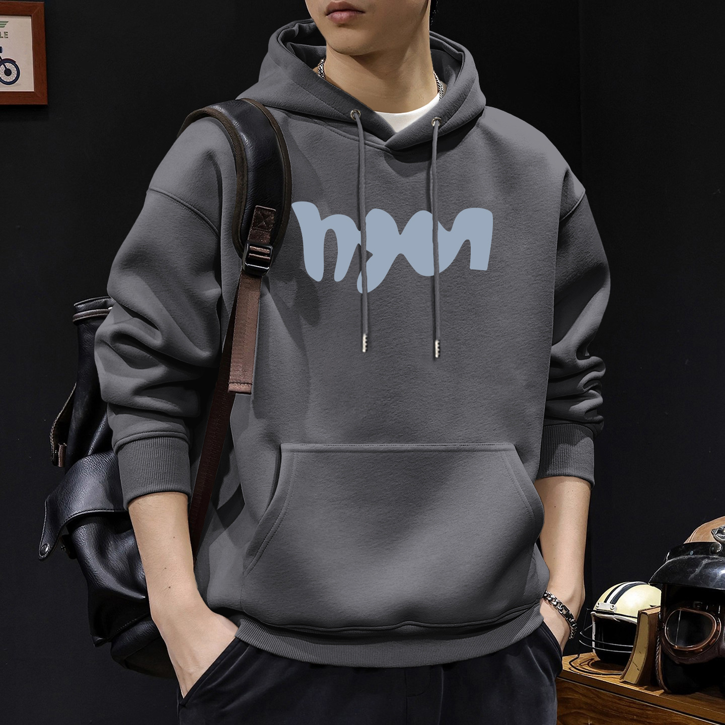 Nueva chaqueta con capuz para hombre otoño invierno pesado suelto oversize chaqueta retro americana para hombre
