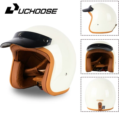 Motorcycle Three-Quarter Helmet 3C Certified Dot Safety Helmet for Scooters and Electric Bikes (Motosiklet kaskı (dəbilqə)) - milky-white-m