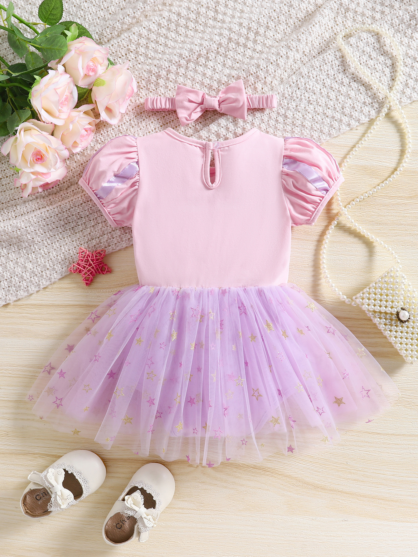 Verano transfronterizo nueva niña hermosa princesa puede abrir mamelena niña linda estrella falda vestido hinchado