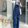 春秋显瘦直筒高腰背带裤