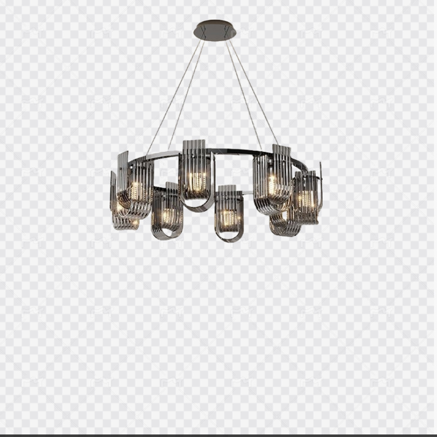 Lámpara de la sala de estar minimalista italiana, lujo moderno, simple y ligero, restaurante nórdico, estilo de diseño de villa redonda, lámpara de vidrio