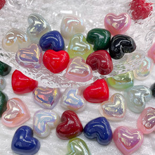 平底切面镭射爱心树脂小配件diy手机壳车挂洞洞鞋扣发饰材料批发