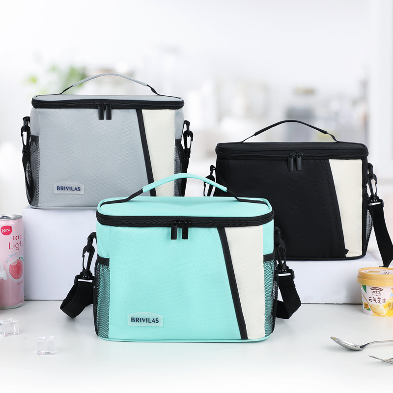 Bolsa de almuerzo de mensajero de gran capacidad, bolsa de picnic de color a juego de dopamina, bolsa de hielo transfronteriza de comercio exterior, bolsa de almuerzo, bolsa de aislamiento