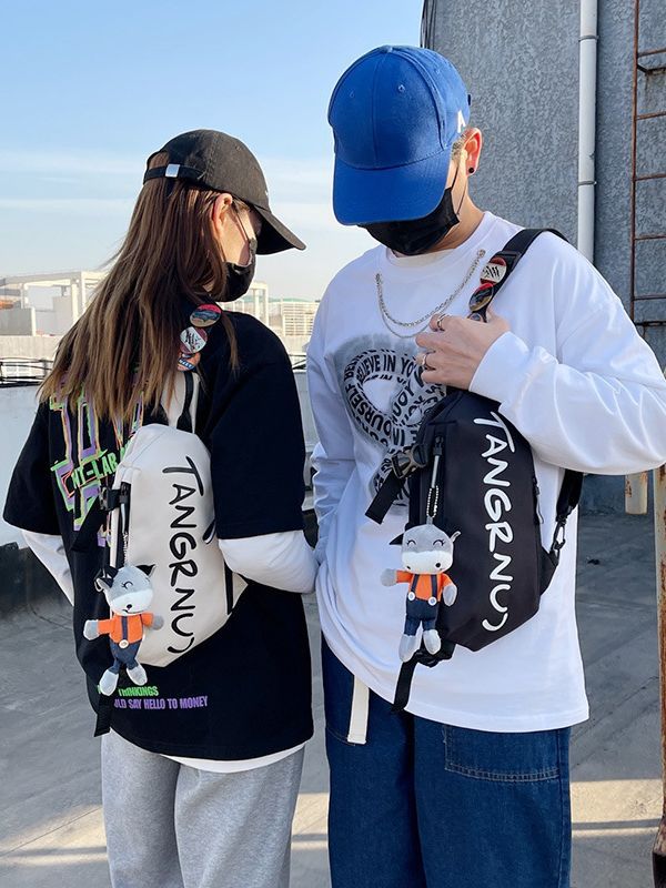 Bolso de pecho para hombre, bolso cruzado de marca a la moda, bolso deportivo informal para hombre, bolso de hombro de gran capacidad, bolso de pecho de estilo japonés para mujer