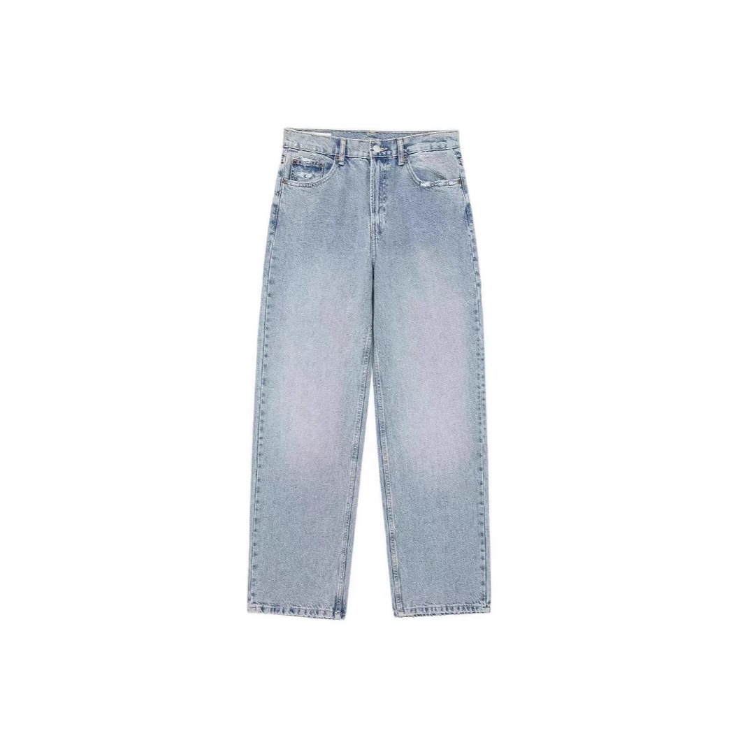 Jeans de Mujer Talla Grande de Mezclilla, Cintura Media, Corte Holgado, para Uso Casual image 4