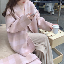 风格围巾大衣 两穿气质呢大衣/格子连帽外套