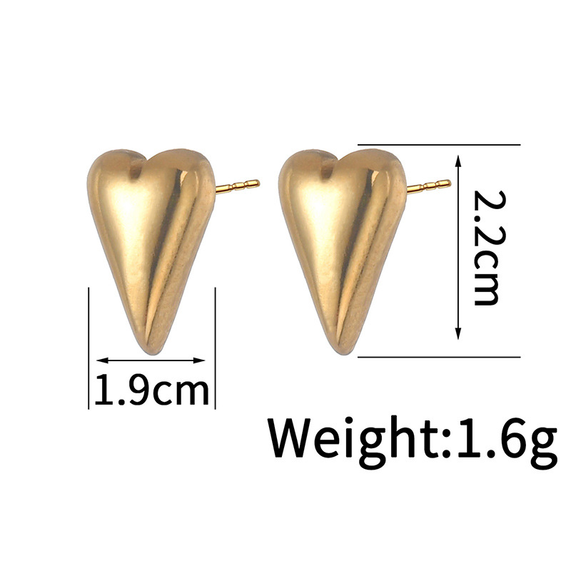 Retro Style 1 Pair Retro Heart Shape Irregular Plating 304 Stainless Steel Stainless Steel Earrings