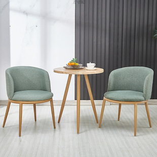 Nordic Modern Simple Imitation Solid Wood Negotiation Dining Table and Chair Combination Small Apartment Balcony Leisure Milk Tea Shop Chair Wholesale