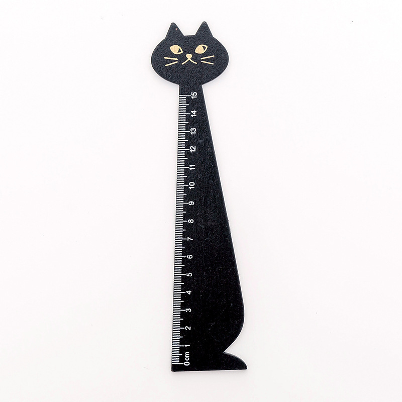 韩国文具木制创意猫咪尺子木质动物直尺学生文具手账工具学生奖品|undefined