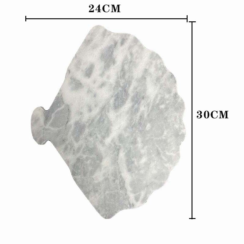 Europeo y americano en forma de abanico bandeja de mármol natural ins postre plato occidental plato de sushi japonés plato irregular