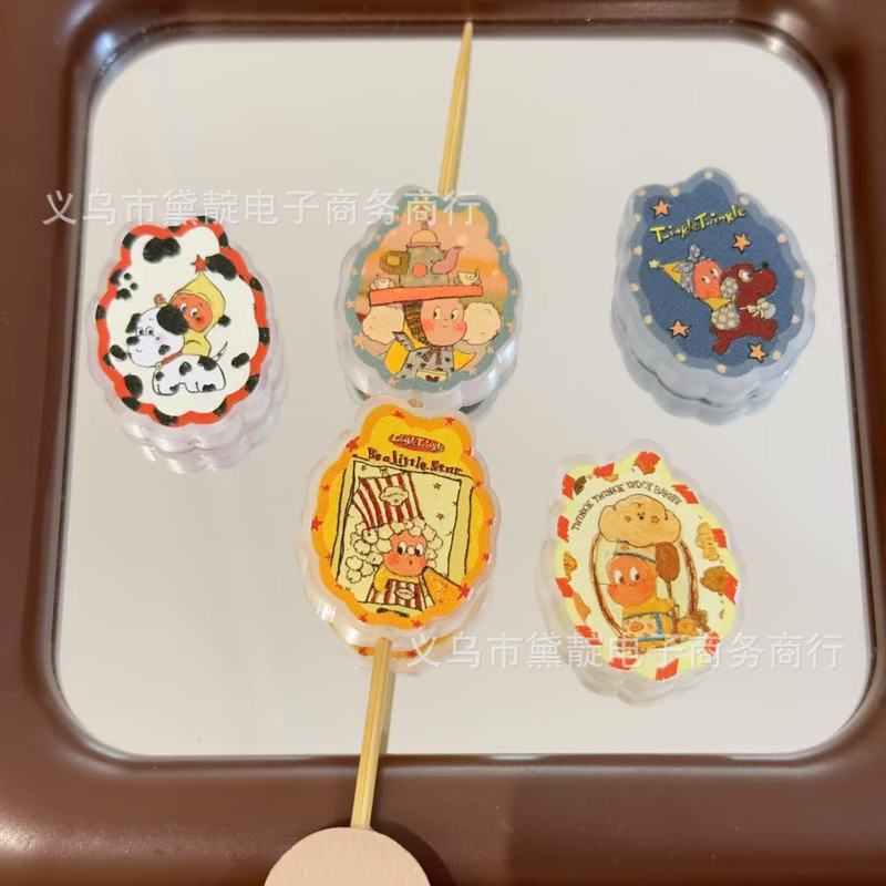 复古星星人椭圆串珠 板材珠diy发绳饰品配件手机链包挂钥匙扣材料|undefined