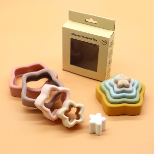 0-3 years old early education jengle baby toys jengle children's educational food grade silicone interactive stacking toys