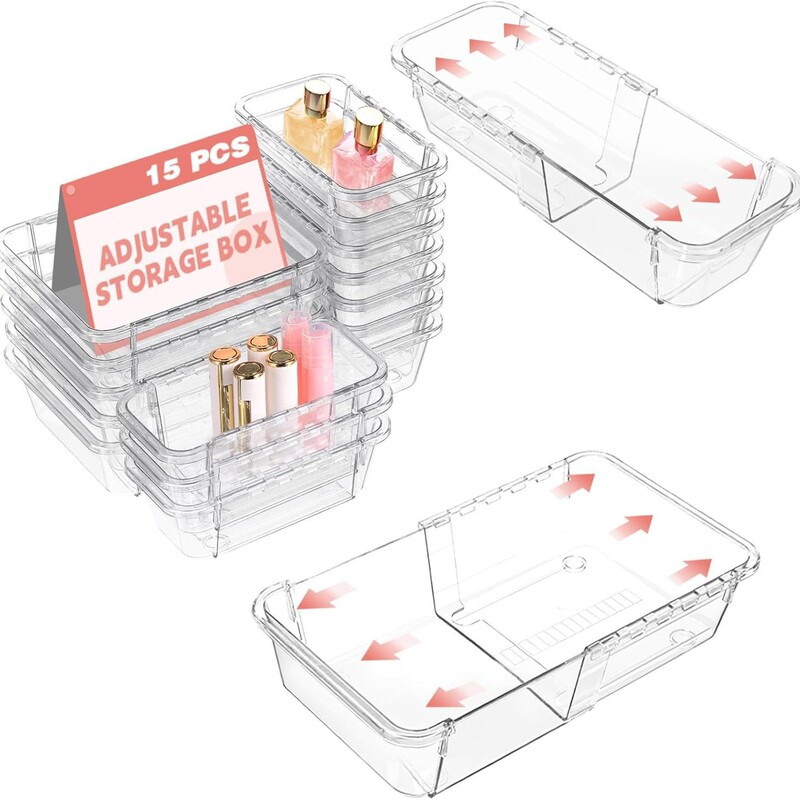 Cross-Border Retractable Drawer Storage Box, Transparent Cosmetics Storage Tool, Beauty and Miscellaneous Items Organizer Box Cross-Border Retractable Drawer Storage Box, Transparent Cosmetics Storage Tool, Beauty and Miscellaneous Items Organizer Box