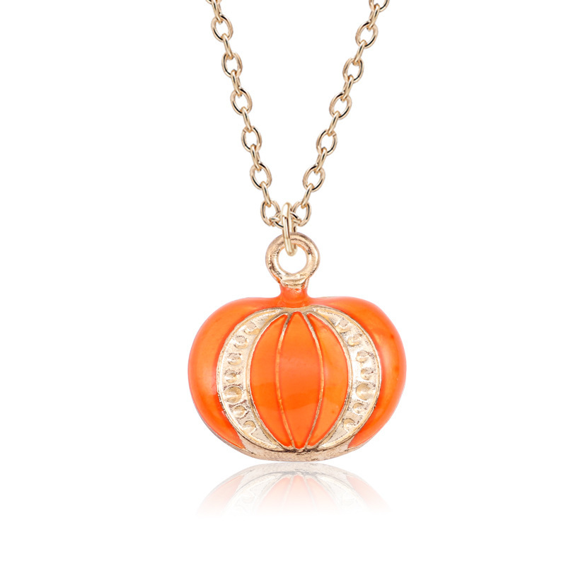 Collana con testa di gatto, cappello di zucca magico con goccia di olio, ciondolo a catena, moda e gioielli creativi a tema Halloween_voghion.com