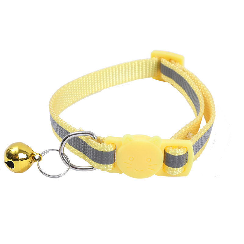 Collar de gatito ajustable de 1.0CM con barra reflectante, campana, collar de gato, cinturón de gato de nailon, cuerda de tracción, manga de cuello de gato
