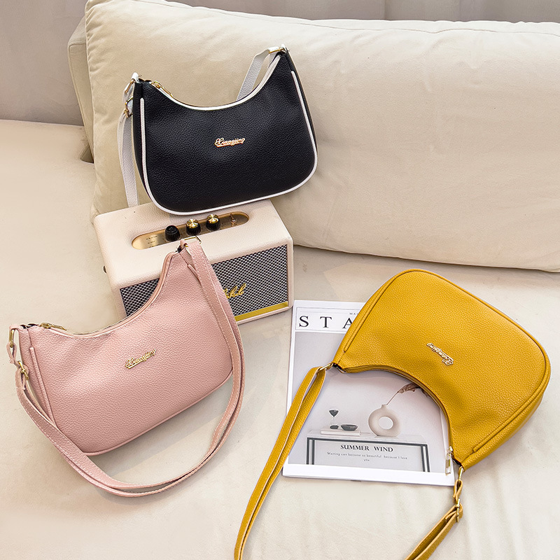 Bolso de axila con patrón de lichi suave 2024 bolsas de ladies bolso transfronterizo bolso de hombro de alta calidad de gran capacidad para mujer