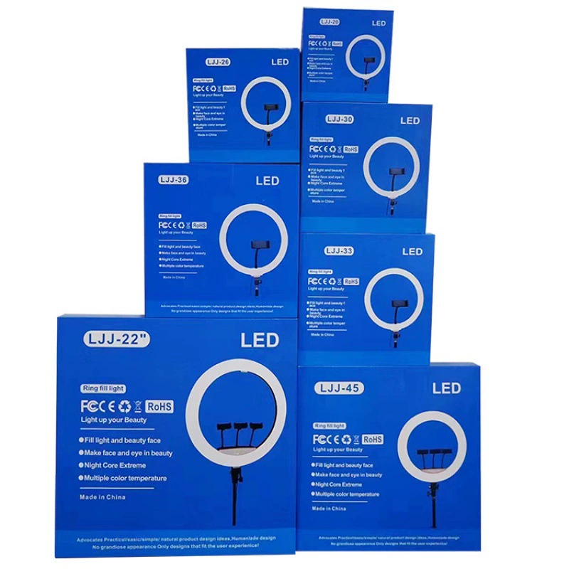 Светодиодная лампа для прямой трансляции, 6/8/10/12/13/14/18/ 22inch кольцевых светодиодных ламп, трехцветная светодиодная лента для фотосъемки, светодиодная лампа для прямой трансляции