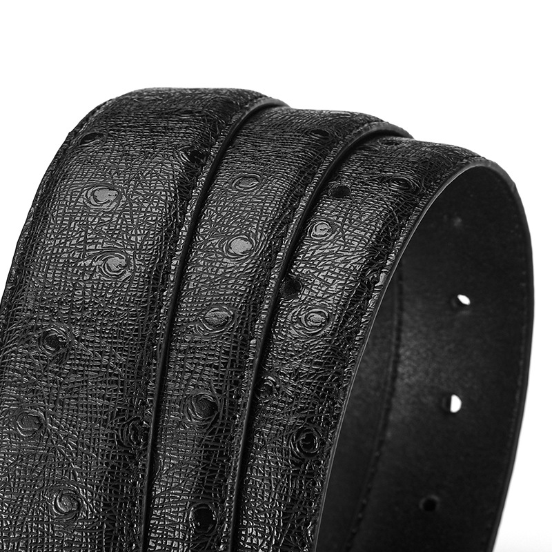 Fashion Ostrich Pattern High-end Pin Buckle Men's Wenzhou Belt Factory Customization_voghion.com