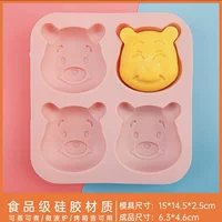 4 Лянвэйни Медведь мультфильм хлеб форма капля клея форма для выпечки ароматерапия гипс белый желе силикон рисовый пирог форма
