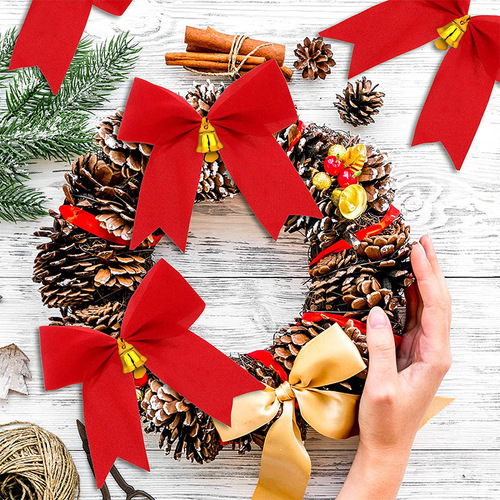 Cross-border hot sale party decoration red bell bow Christmas decoration Christmas tree hanging decorations