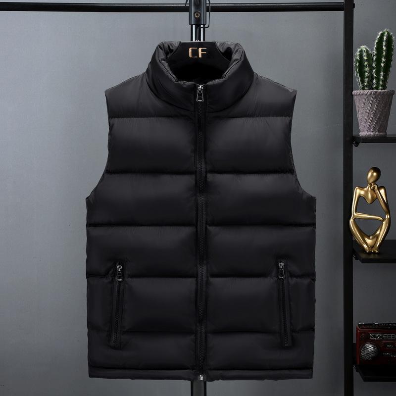 2025 Autumn/Winter Men's down Cotton Vest Versatile Slim Fit Jacket Trendy Waistcoat Solid Color Vest