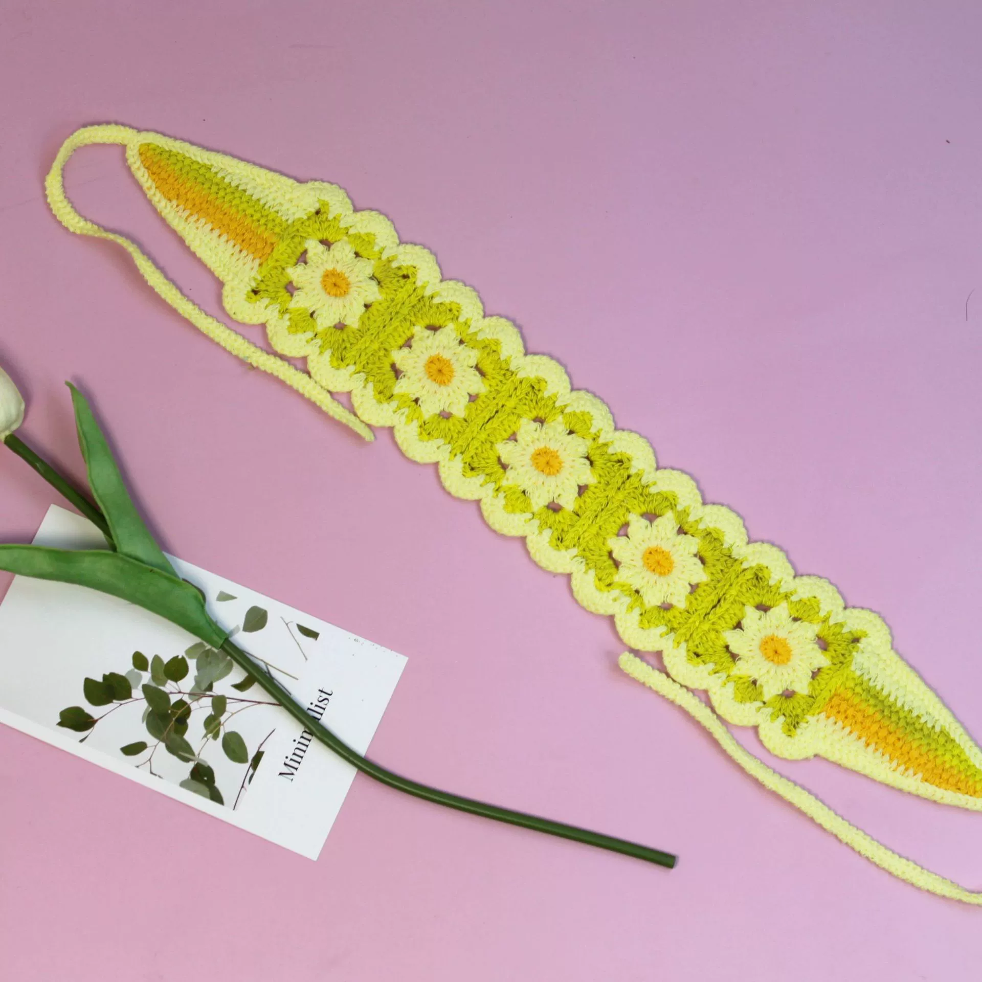 Этническая Crochet повязка на голову, тканое украшение для волос, регулируемая, яркий бохо-стиль