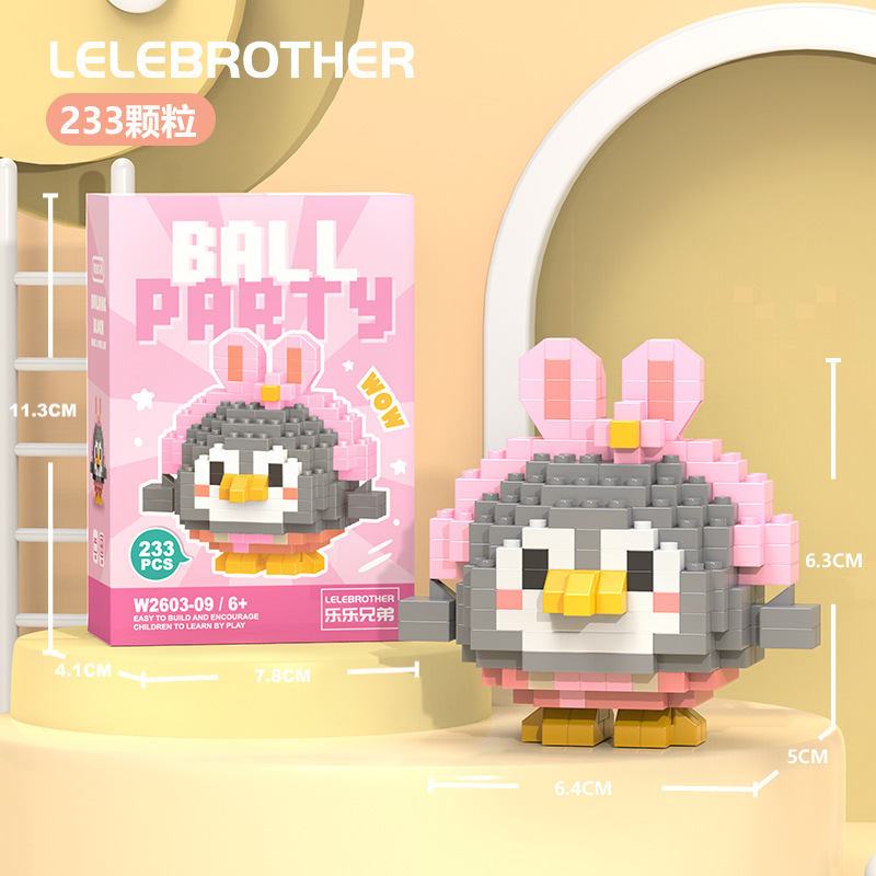 Compatible con muñeco de dibujos animados de huevo de animal de Lego, oso de fresa, bloques de construcción de Linna, juguetes educativos ensamblados para niños al por mayor