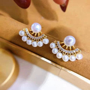3-6mm Freshwater Pearl Earrings s925 Tremella Needle Jewelry Earrings Elegant and Delicate