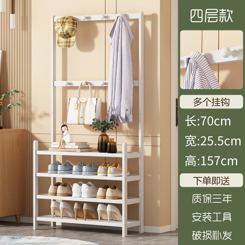 Zapatero de madera maciza Puerta simple Percha para el hogar Artezo de almacenamiento de dormitorio Ahorro de espacio Estante de gran capacidad Zapatero