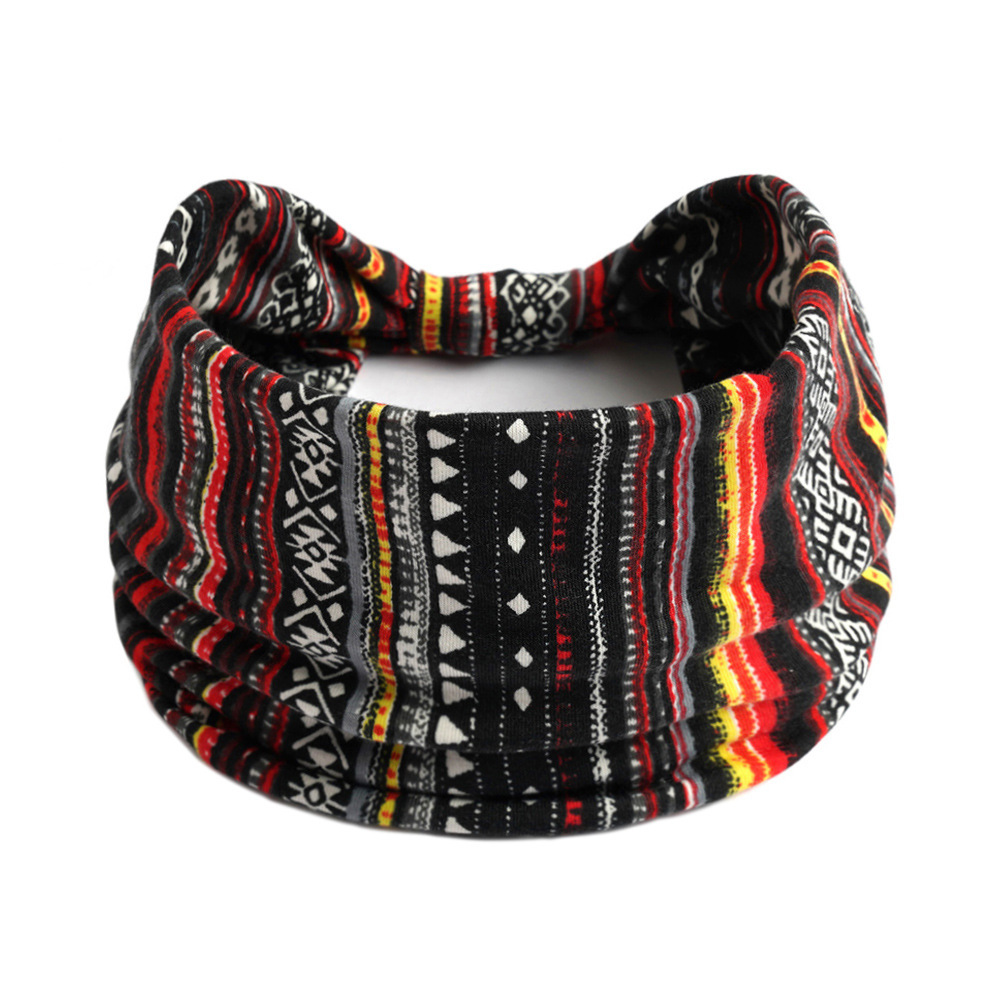 Europa y América nueva impresión elástica deportiva correa de cabello damas banda ancha correa de cabello turbante retrógrado joyas para el cabello de yoga image 150