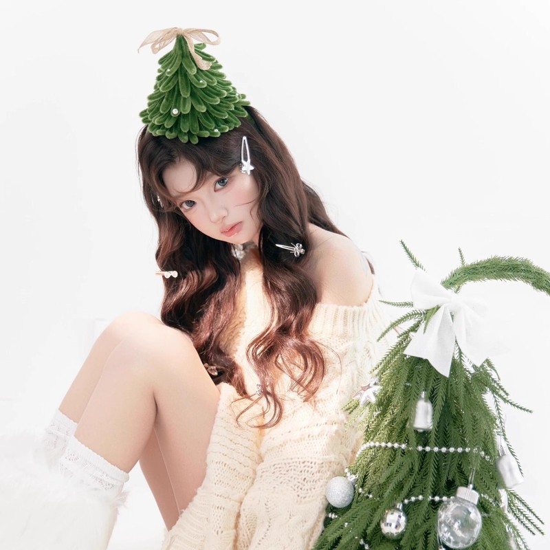 緑のクリスマスツリーのカチューシャ手作りヘアピンツイストスティックdiy材料バッグカチューシャかわいいクリスマスプレゼント|undefined