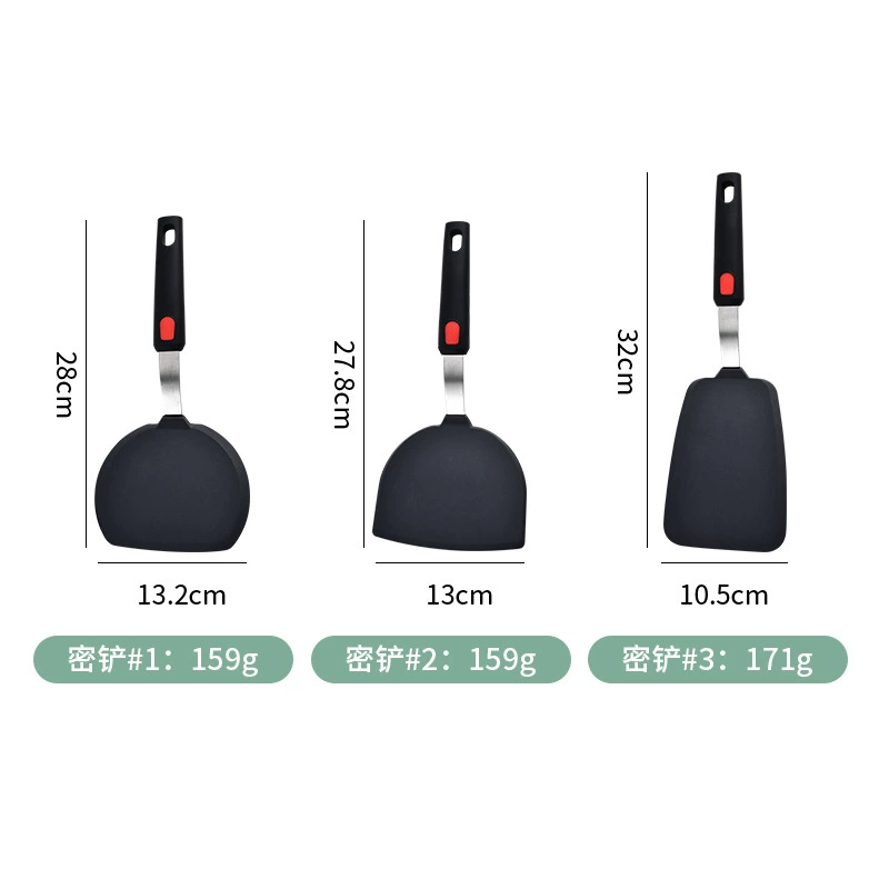 Silicone kitchenware, set stainless steel, handle, shovel → Силиконовые кухонные принадлежности, набор из нержавеющей стали, ручка, лопатка