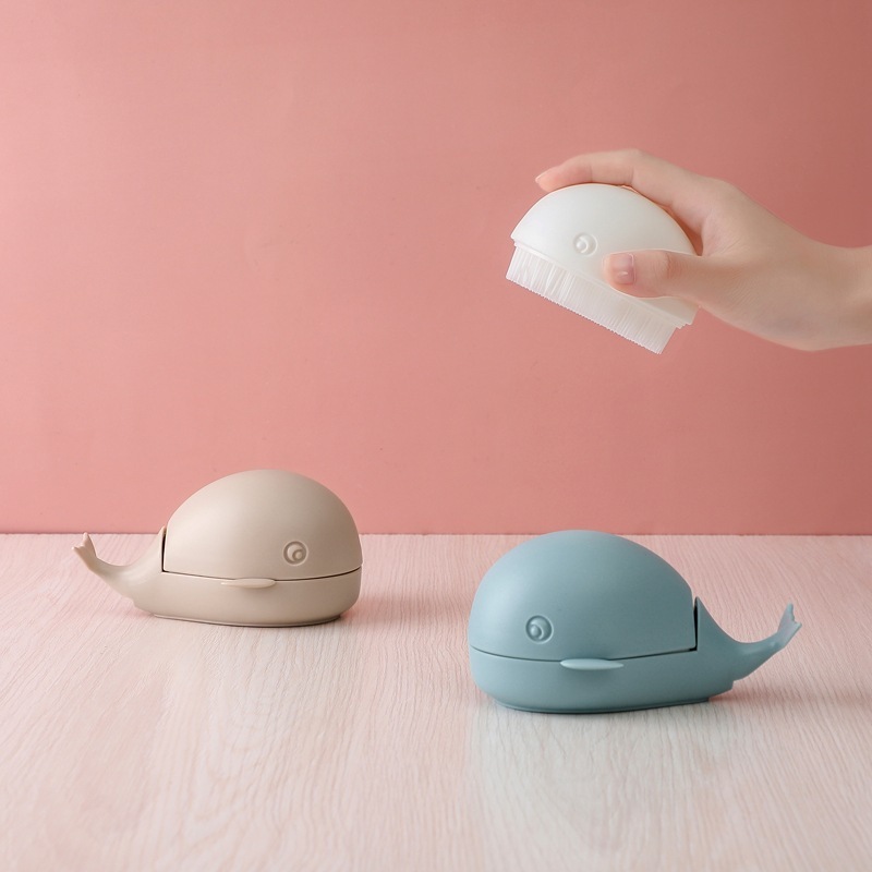 クリエイティブな国境を越えた電子商取引かわいい小さなクジラの洗濯ブラシ靴ブラシ家庭用糸くずの出ない衣類を傷つけない小さな掃除ブラシ|undefined