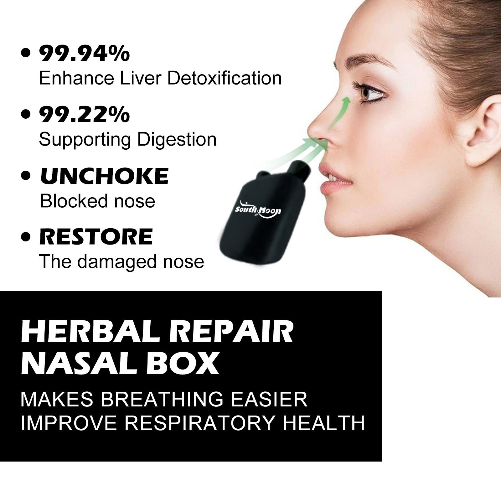 South Moon Herbal Repair Nasal Inhalationsbox Lindrar näsbesvär och rensar näshålan Rengörande kroppsvård_voghion.com