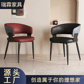 跨境意式简约现代椅子家用北欧风酒店轻奢餐椅靠背椅创意餐厅凳子