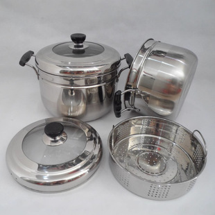 Stainless steel non-magnetic combination cover Japanese-style steamer with steamer cooking soup pot gift Pot Kitchen multi-purpose pot
