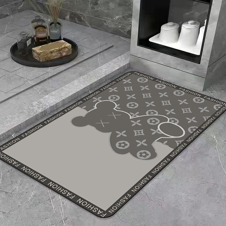 Alfombra de baño de lujo ligero, absorbente y de secado rápido, alfombra para entrada de baño, alfombra antideslizante de tierra de diatomeas para inodoro, alfombra para entrada de la casa.
