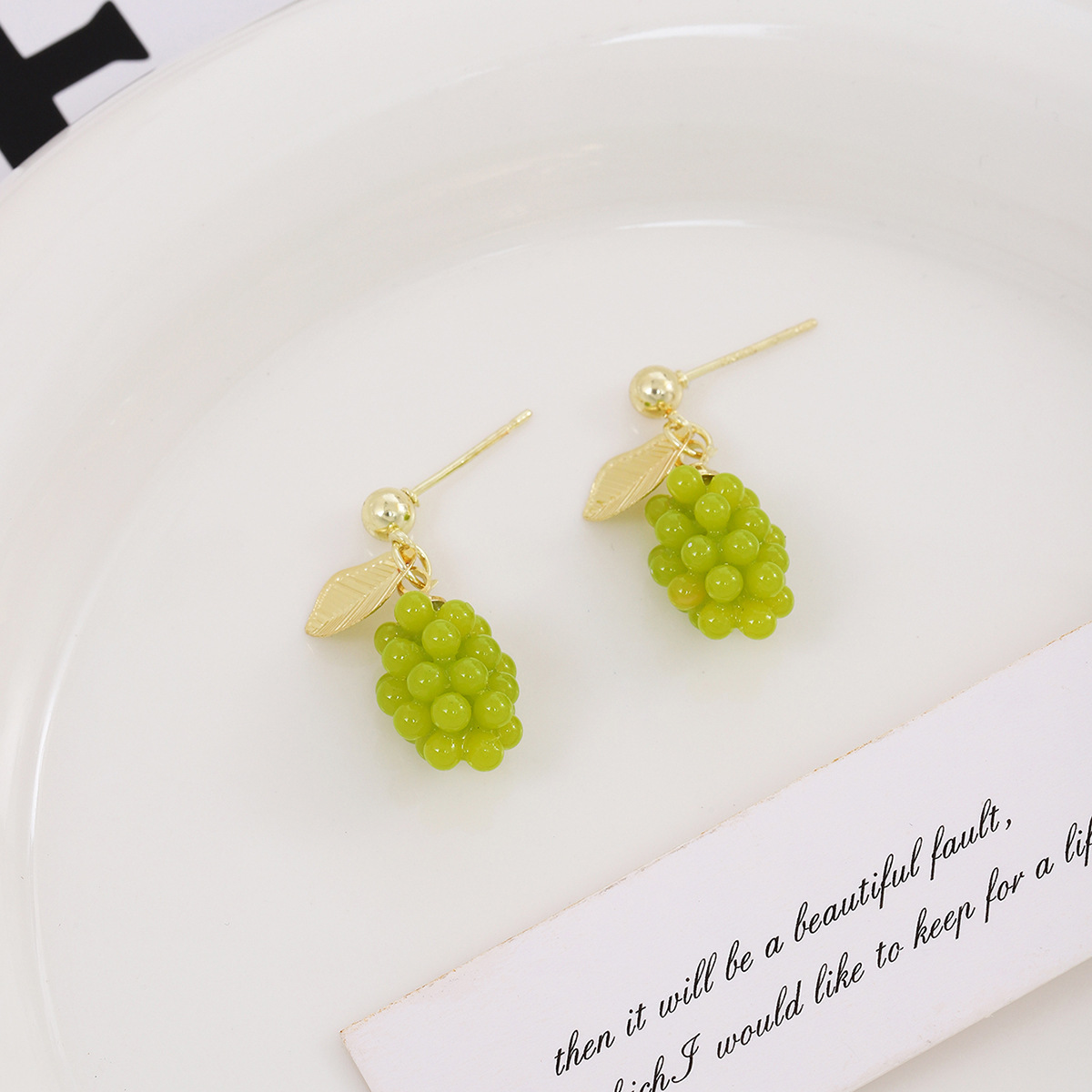 Resin Material 1 Pair Vacation Classic Style Grape Resin Drop Earrings