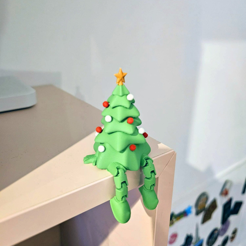跨境热销3D打印多彩的圣诞树造型关节可动圣诞节装饰桌面摆件礼物|undefined