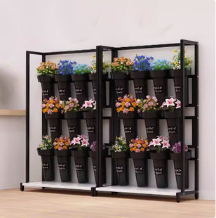 New in stock multi-layer barrel rack iron fresh and convenient flower rack floor wake up flower barrel ladder flower shop rack wholesale