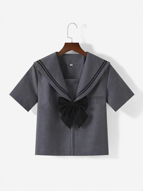 抖音爆款直销jk制服灰二本水手服学生服学院风春秋短长袖百褶裙|undefined