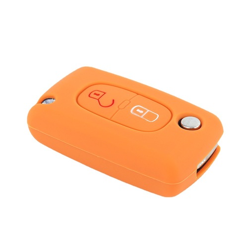 Applicable to Peugeot 307 folding 2-key car silicone key case 301 no car logo filled 308S remote control protector