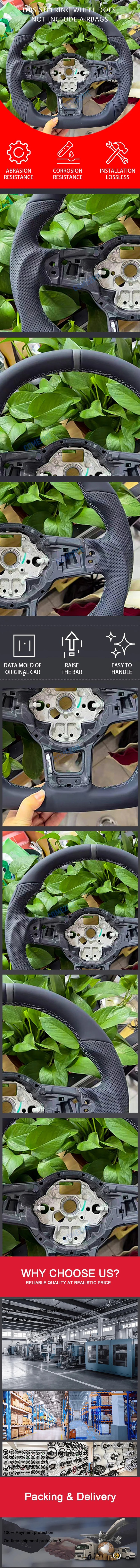 Suitable for Volkswagen Golf 7 7.5 GTI MK7, genuine leather steering wheel with sporty design