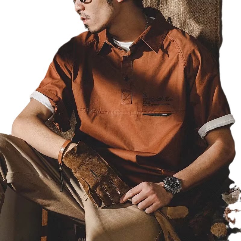 2024 nuevo polo de manga corta con solapa, camiseta de verano de marca de moda para hombres, camiseta de todo fósforo de tendencia delgada de estilo coreano