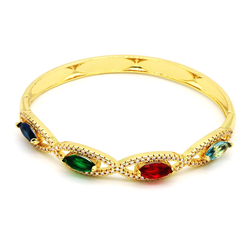 Fashion Devilu0027S Eye Copper Inlay Zircon Bangle 1 Piece