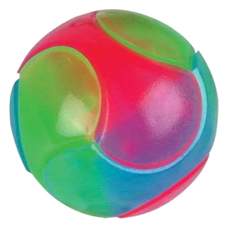 Pelota de juguete para perros pequeños, pelota luminosa para mascotas, pelota elástica brillante de tres colores TPR, pelota de entrenamiento interactiva para lanzar