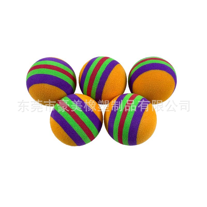 FUENTE Venta al por mayor de fábrica EVA bola clave bola de la raya del arco iris Bola de onda gato bola resistente a la mordedura bola bádminton bola knock-up