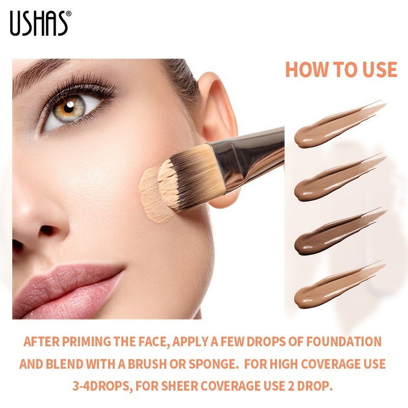 USHAS comercio exterior base líquida transfronteriza, base mate, base de control de aceite concelador FS428A